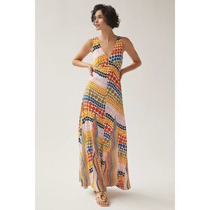 Anthropologie The Odells Dot-Printed Maxi Dress